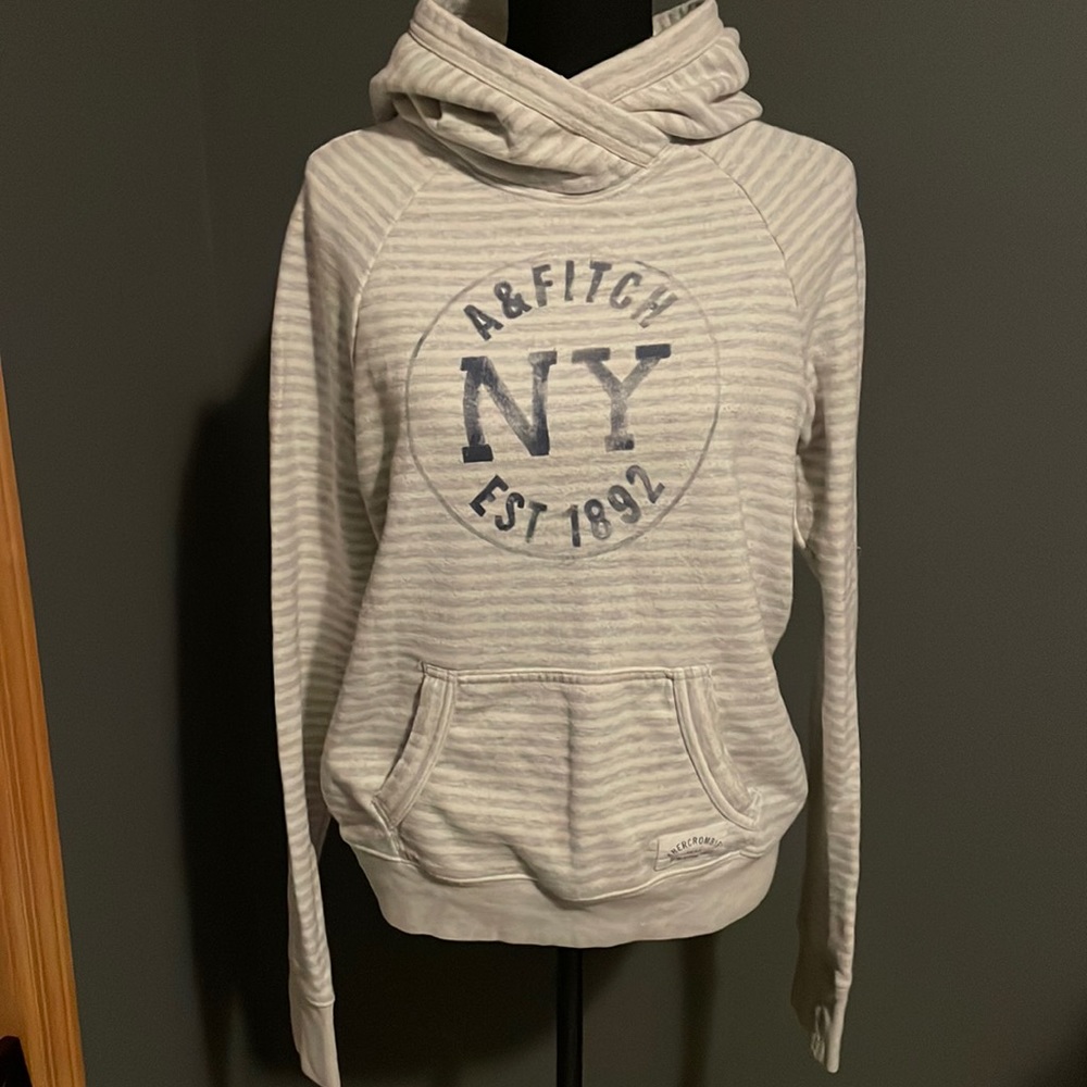 White and Light Grey stripped Sweatshirt